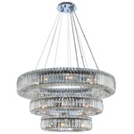 Rondelle 3 Tier Pendant - Chrome / Firenze Clear