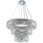 Rondelle 3 Tier Pendant - Chrome / Firenze Clear