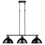 Duncan Linear Pendant - Matte Black / Black / Frosted