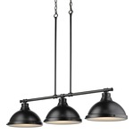 Duncan Linear Pendant - Matte Black / Matte Black / Frosted