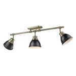 Duncan Semi Flush Track Light - Aged Brass / Matte Black