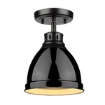 Duncan Semi Flush Ceiling Light - Matte Black / Black