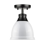 Duncan Semi Flush Ceiling Light - Black / White
