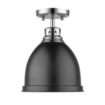 Duncan Semi Flush Ceiling Light - Chrome / Matte Black