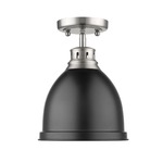 Duncan Semi Flush Ceiling Light - Pewter / Matte Black