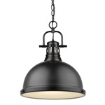 Duncan Chain Pendant with Diffuser - Matte Black / Frosted