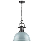 Duncan Chain Pendant with Diffuser - Black / Seafoam / Frosted