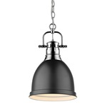 Duncan Chain Pendant - Chrome / Matte Black / Matte Black
