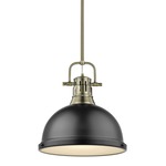 Duncan Downrod Pendant - Aged Brass / Matte Black