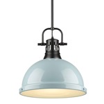 Duncan Downrod Pendant - Black / Seafoam