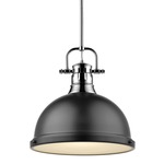 Duncan Downrod Pendant - Chrome / Matte Black