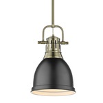 Duncan Downrod Pendant - Aged Brass / Matte Black / Matte Black