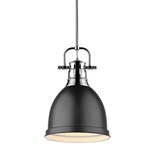 Duncan Downrod Pendant - Chrome / Matte Black