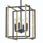 Tribeca Chandelier - Aged Brass / Black