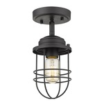 Seaport Semi Flush Ceiling Light - Black