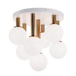 Stellar Ceiling Light Fixture - Aged Gold Brass / Opal