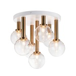 Stellar Ceiling Light Fixture - Aged Gold Brass / Clear