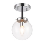 Maru Semi Flush Ceiling Light - Chrome / Clear