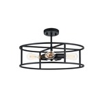 Candid Round Semi Flush Ceiling Light - Rusty Black