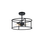 Candid Round Semi Flush Ceiling Light - Rusty Black