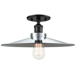 Bulstrodes Workshop Shade Ceiling Light - Black / Chrome