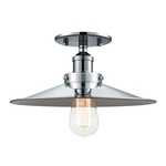 Bulstrodes Workshop Shade Ceiling Light - Chrome / Chrome