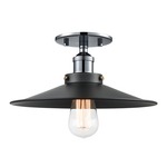 Bulstrodes Workshop Shade Ceiling Light - Chrome / Black