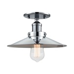 Bulstrodes Workshop Shade Ceiling Light - Chrome / Chrome