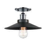 Bulstrodes Workshop Shade Ceiling Light - Chrome / Black