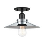 Bulstrodes Workshop Shade Ceiling Light - Black / Chrome