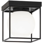 Squircle Ceiling Light Fixture - Black / Frosted