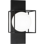 Squircle Middle Wall Light - Black / Frosted