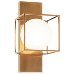 Squircle Middle Wall Light - Aged Gold Brass / Frosted