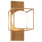 Squircle Middle Wall Light - Aged Gold Brass / Frosted