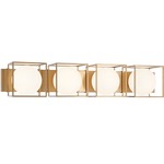 Squircle Bathroom Vanity Light - Aged Gold Brass / Frosted