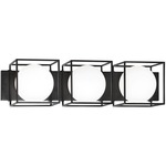 Squircle Bathroom Vanity Light - Black / Frosted