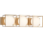 Squircle Bathroom Vanity Light - Aged Gold Brass / Frosted