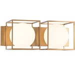 Squircle Bathroom Vanity Light - Aged Gold Brass / Frosted