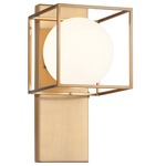 Squircle Wall Light - Aged Gold Brass / Frosted