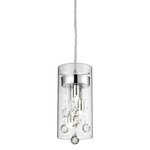 Encased Mini Pendant - Chrome / Clear