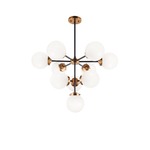 Maru Chandelier - Aged Gold Brass / Opal