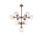 Maru Chandelier - Aged Gold Brass / Clear