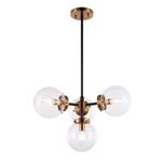 Maru Chandelier - Aged Gold Brass / Clear