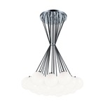 The Bougie Multi Light Pendant - Chrome / Opal