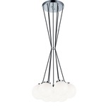 The Bougie Multi Light Pendant - Chrome / Opal