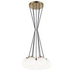 The Bougie Multi Light Pendant - Aged Gold Brass / Opal