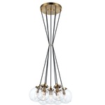 The Bougie Multi Light Pendant - Aged Gold Brass / Clear
