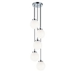 The Bougie Multi Light Pendant - Chrome / Opal