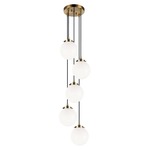 The Bougie Multi Light Pendant - Aged Gold Brass / Opal