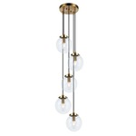 The Bougie Multi Light Pendant - Aged Gold Brass / Clear